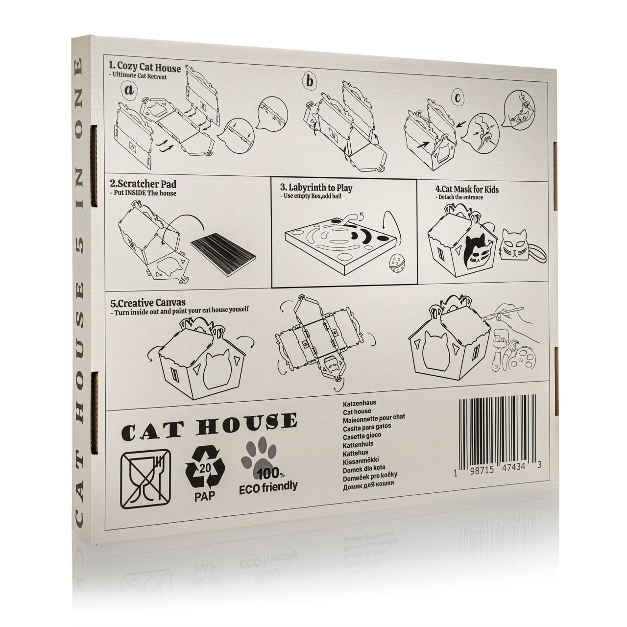 Cardboard house for cats