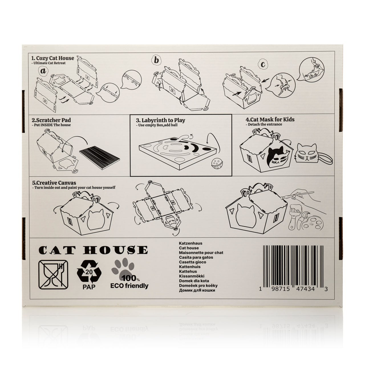 Cardboard house for cats